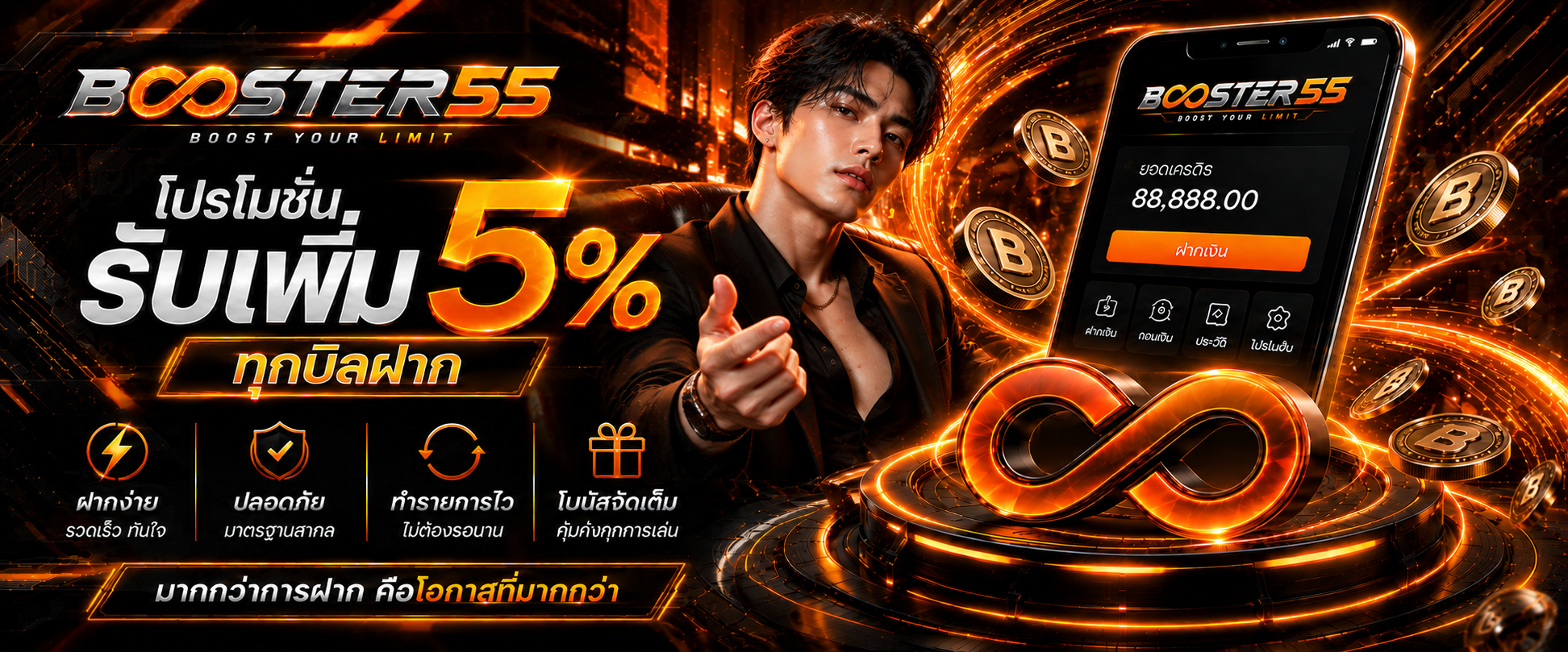 BOOSTER55 รับเพิ่ม 5%